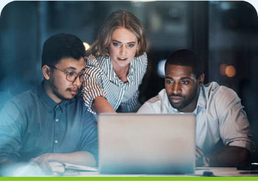 A team reviewing operational performance dashboards